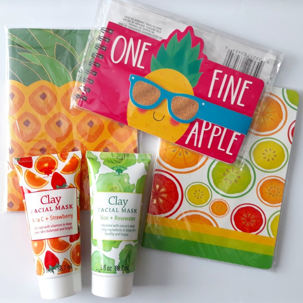 Tropical-Fruit Self-care Face Clay Mask Beauty and Journal Set